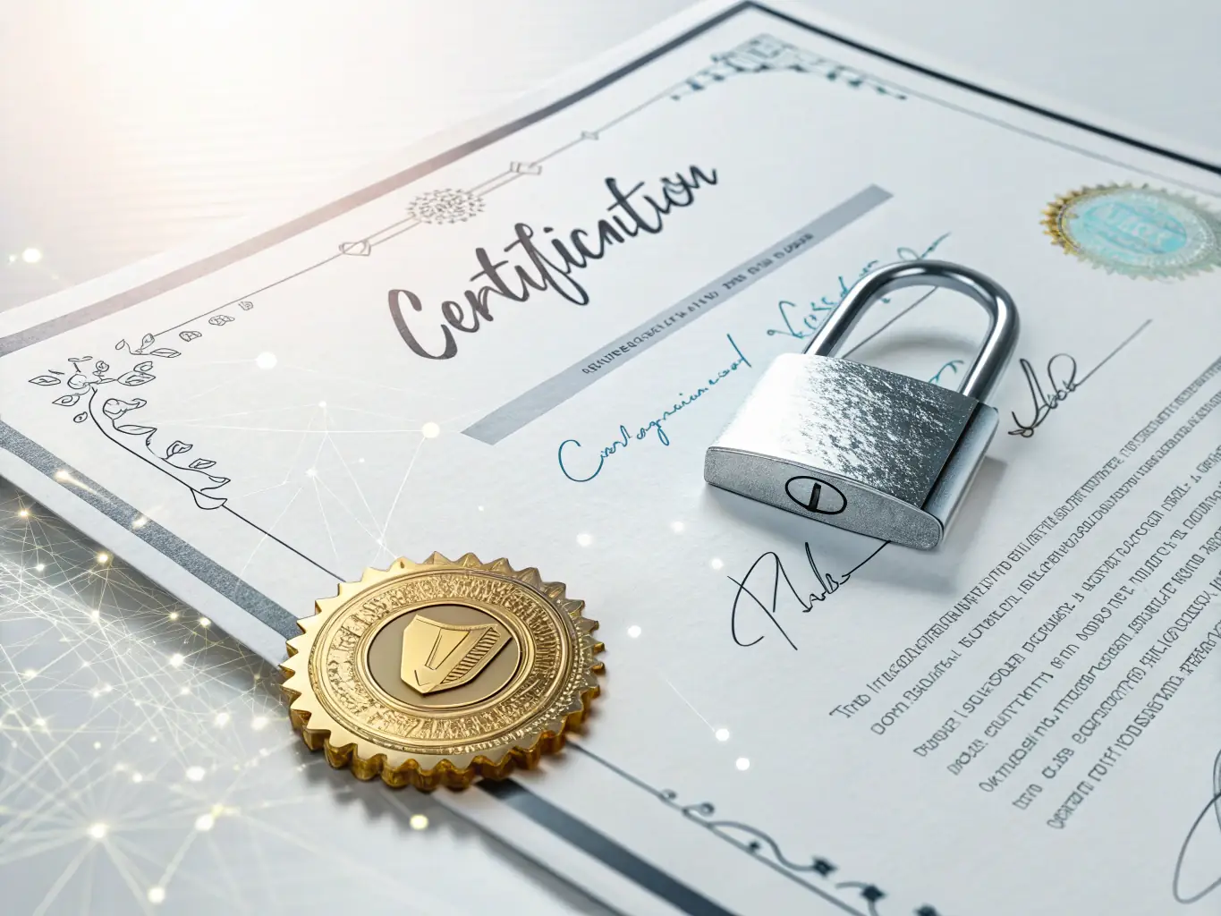 A close-up image of a stretch ceiling installation certificate, highlighting the official guarantee and the company's commitment to quality and customer satisfaction.